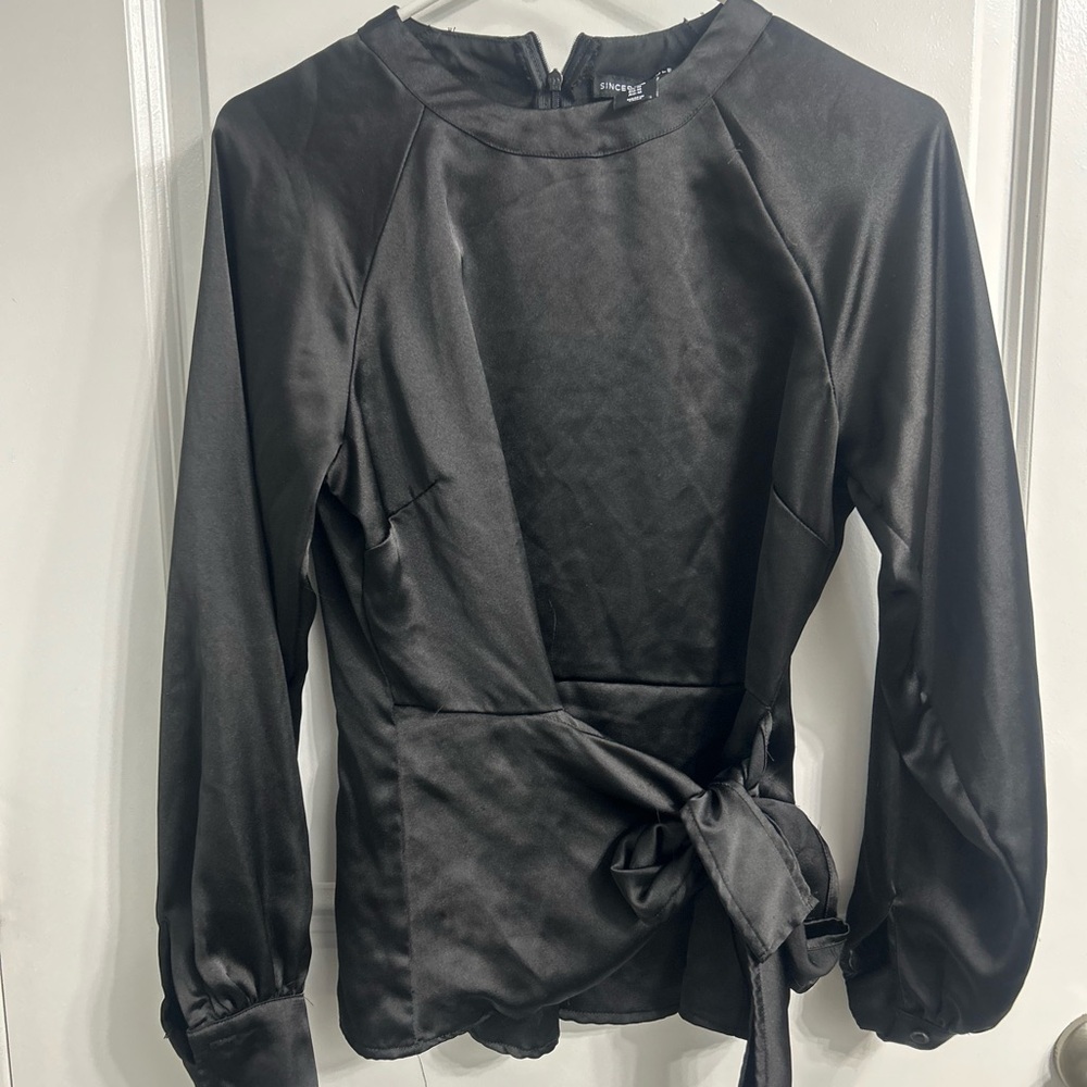 Sincerely Jules Black Satin Top